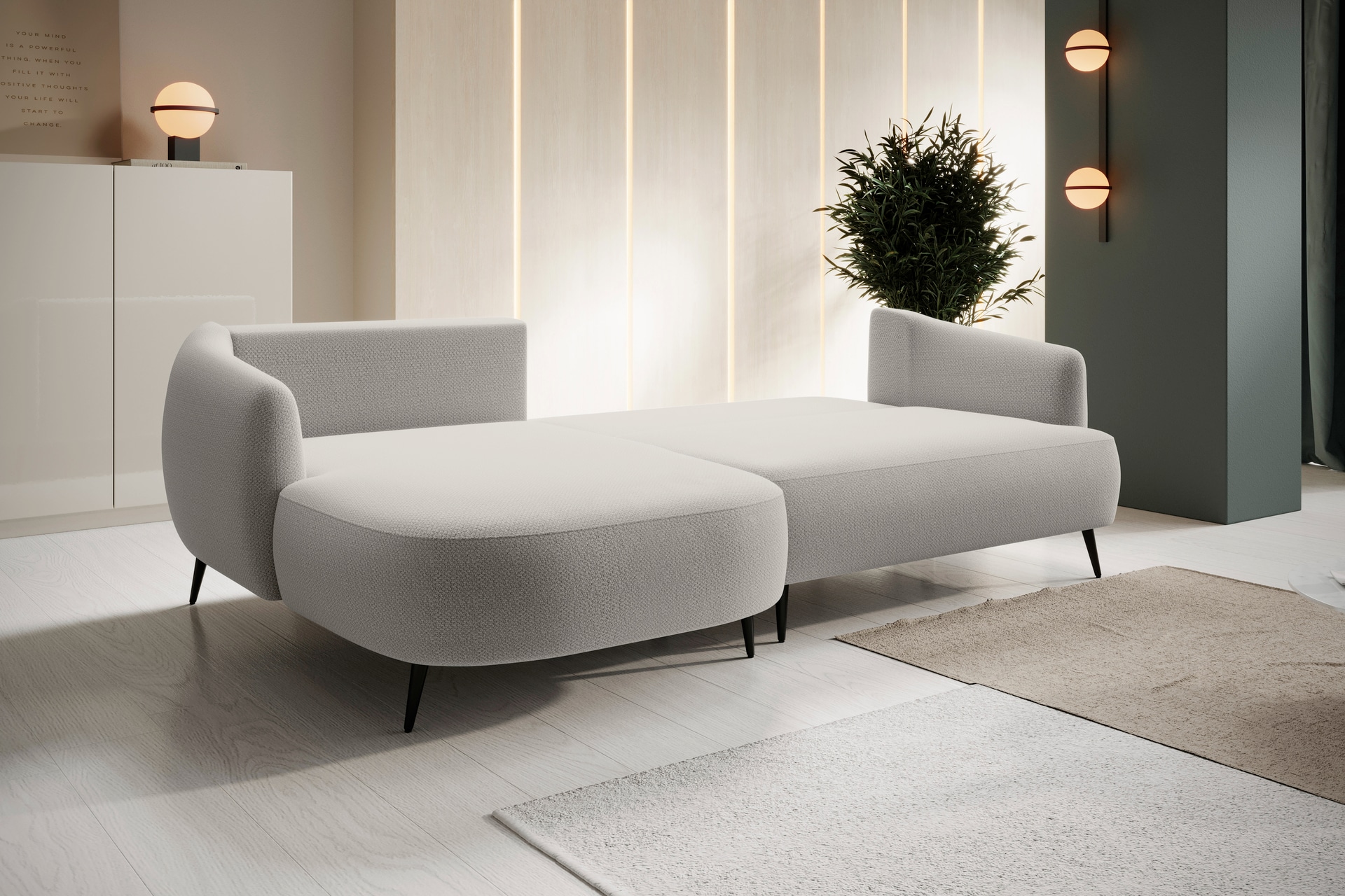 Ecksofa CANDY 166 x 256 cm pearl