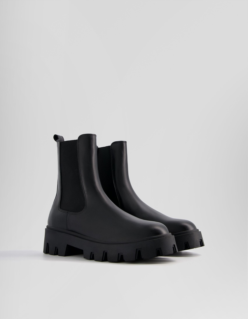 Botas Chelsea de couro para homem