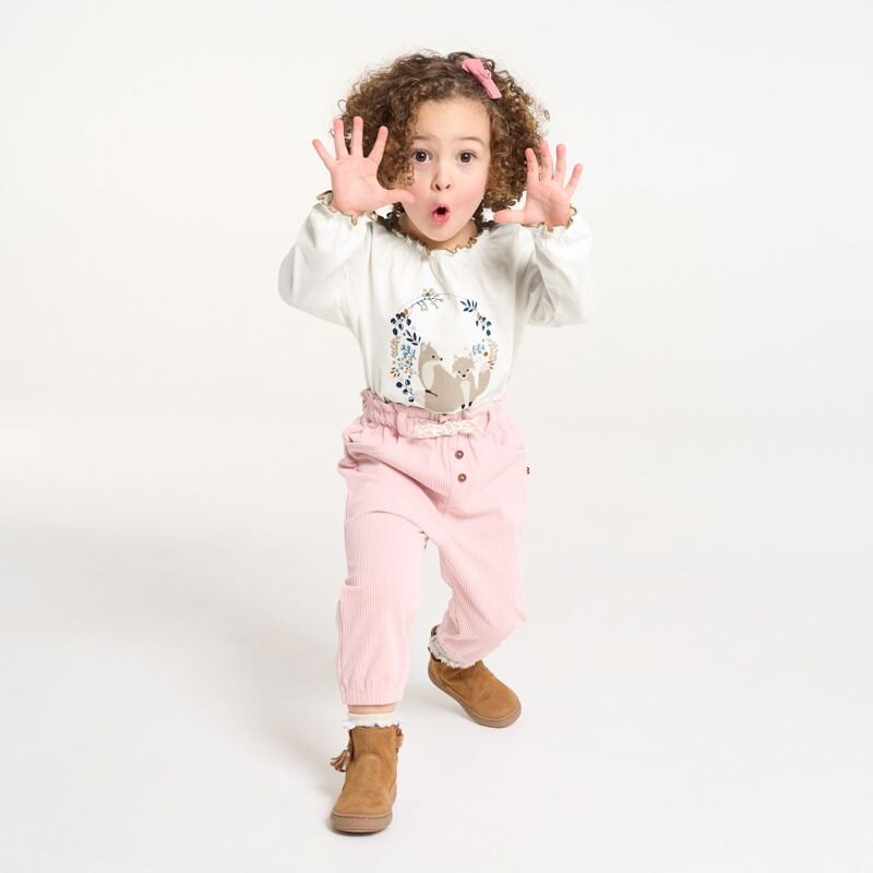 T-shirt renards blanc bébé fille Blanc
