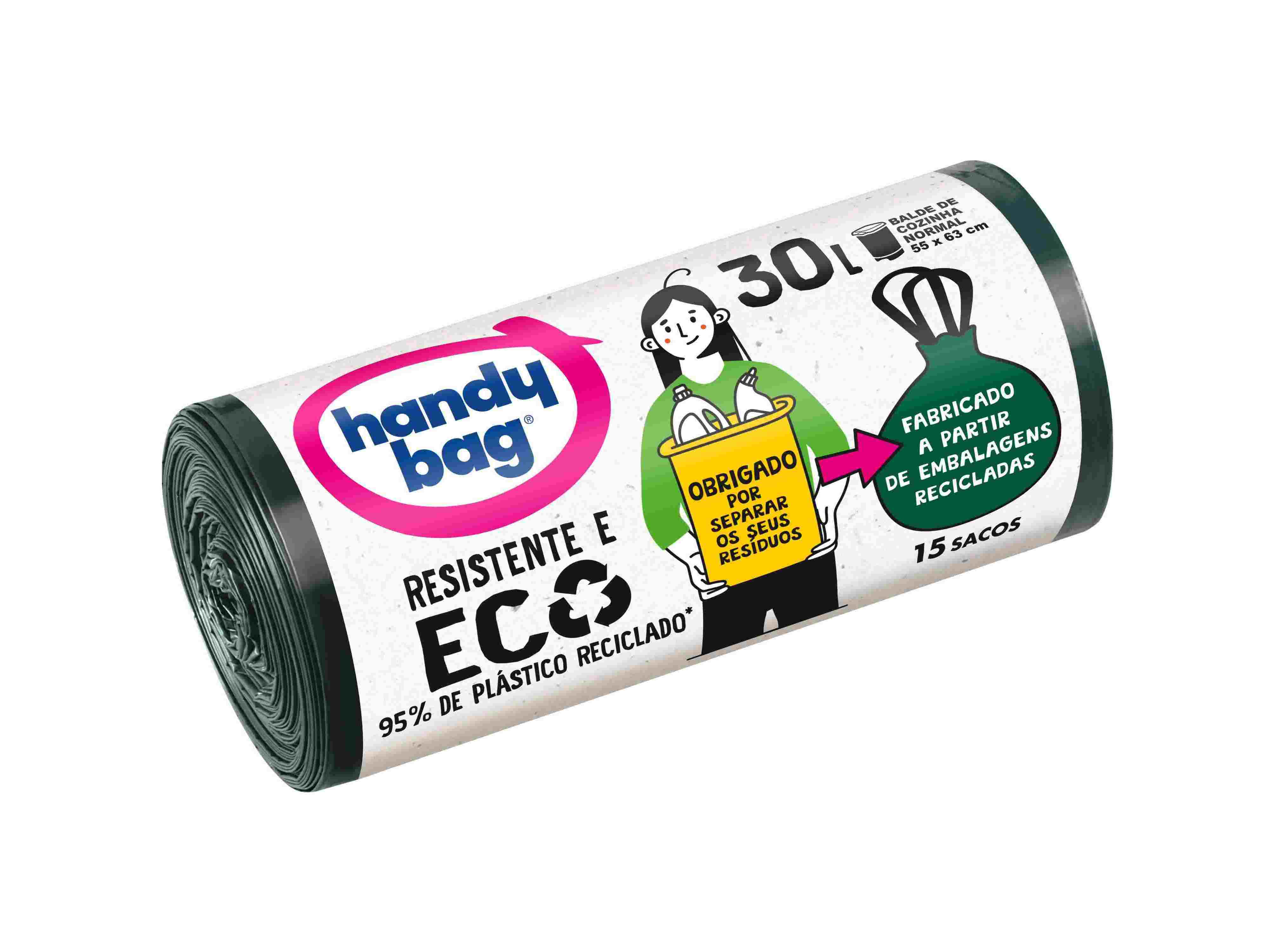 SACOS LIXO HANDY BAG ANTIGOTAS ECO 30L 15UN