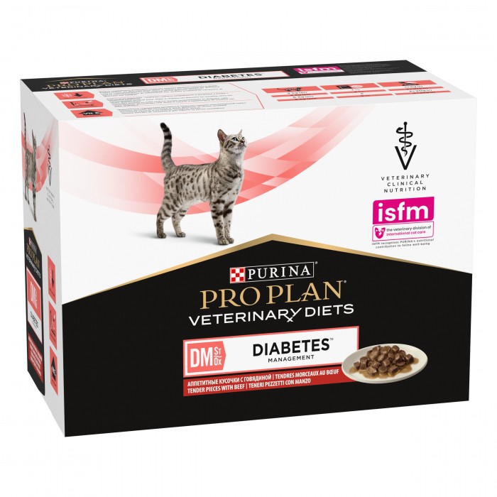 Pro Plan Veterinary Diets DM St/Ox Diabetes Management – Pâtées en bouchées pour chat