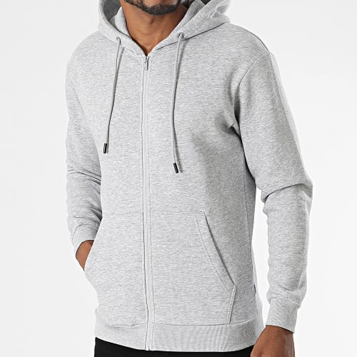 Sweat Zippé Capuche Bradley Gris Chiné