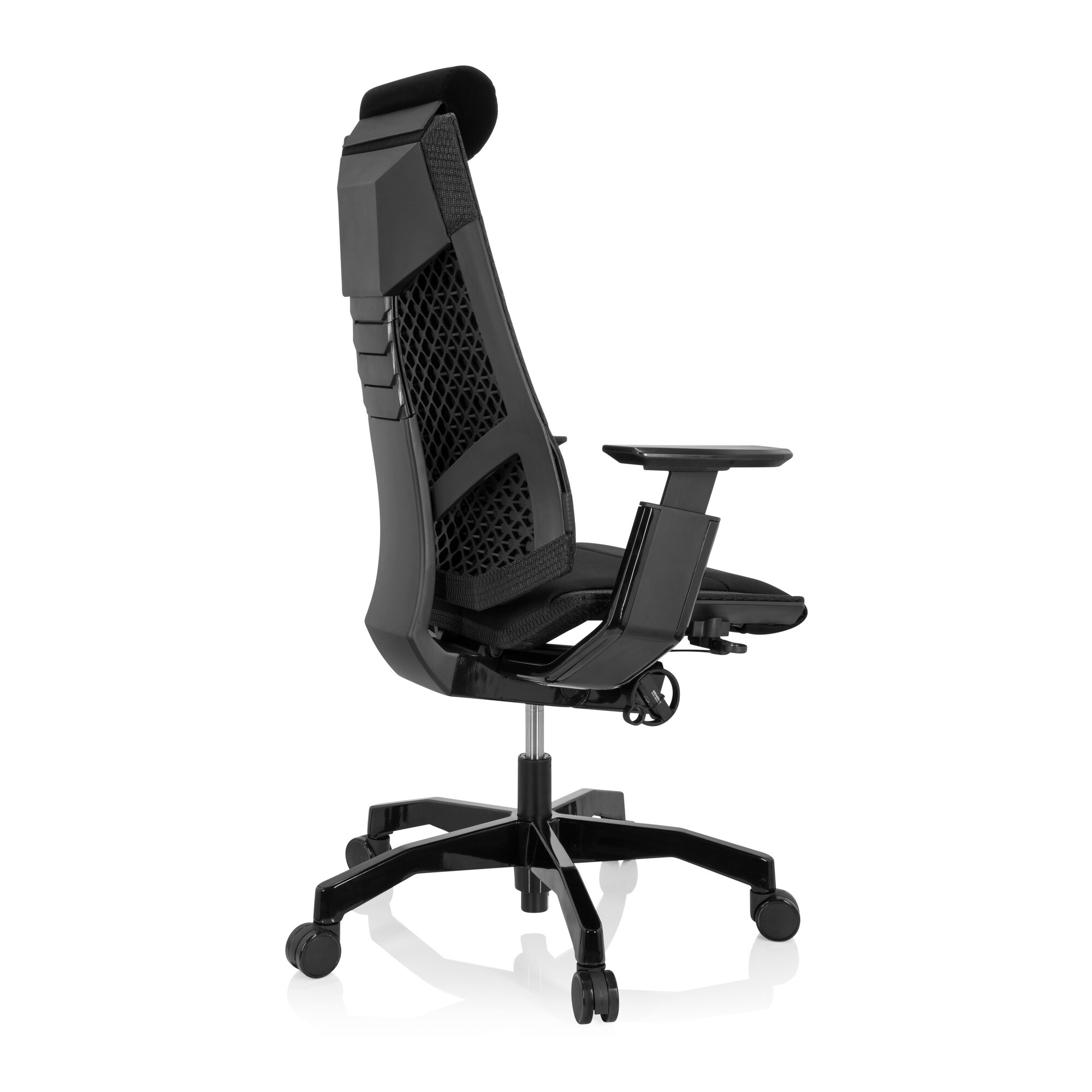High End Bürostuhl GENIDIA BLACK Stoff mit Armlehnen hjh OFFICE
