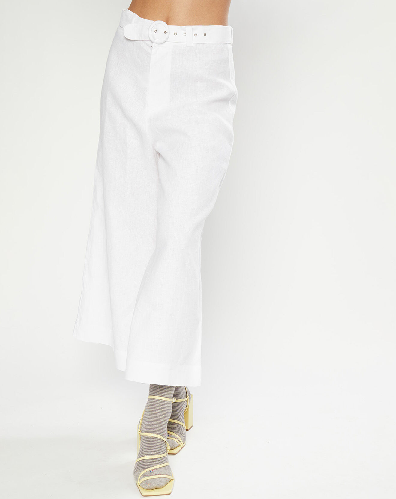Faithfull the Brand Pantalon 100% Lin Lissandra Wide blanc
