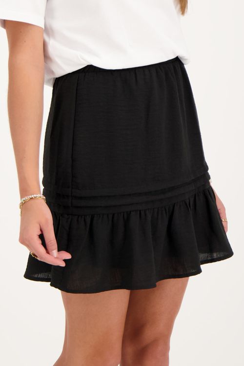 Zwart rokje met linnen look