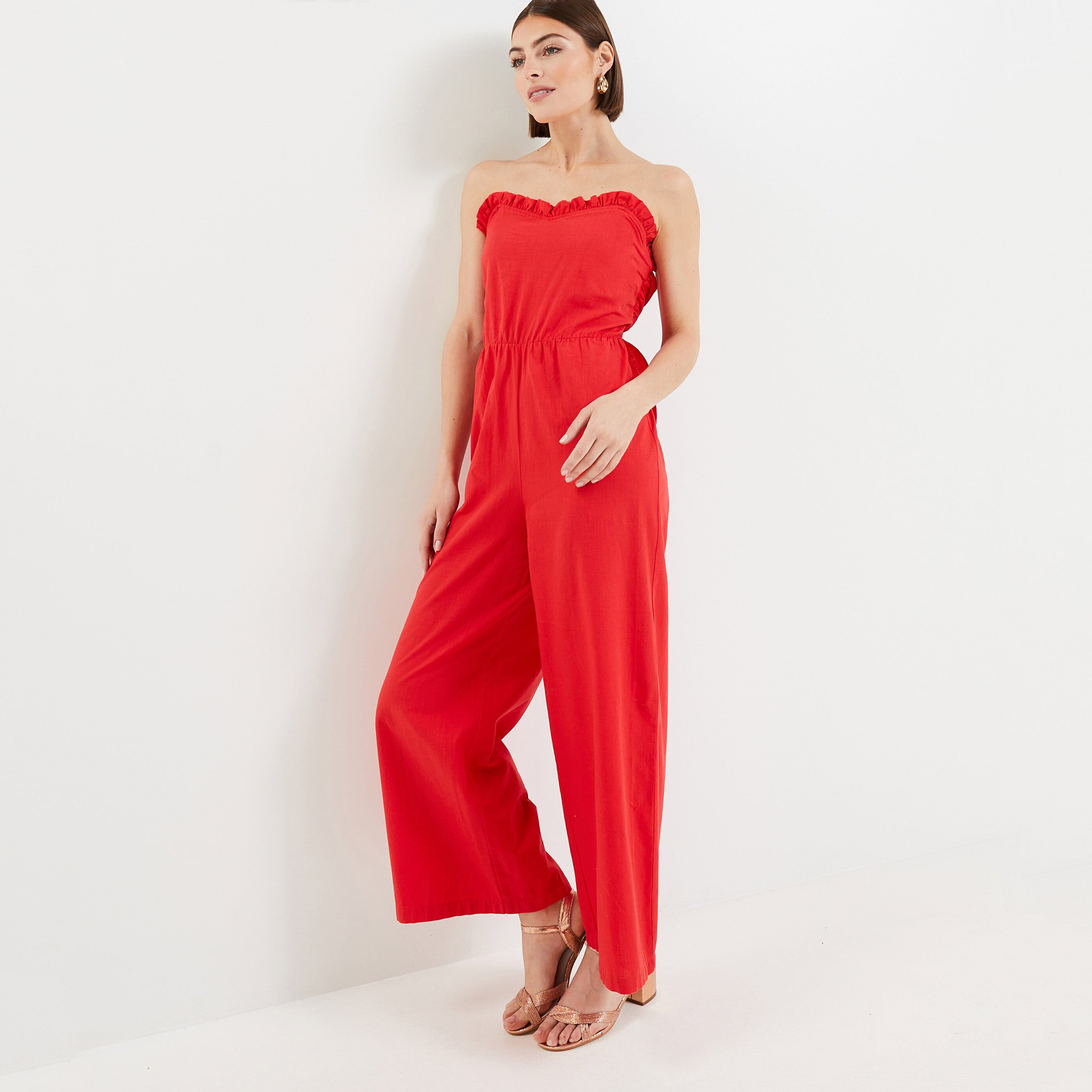 Combinaison bustier femme - ROUGE