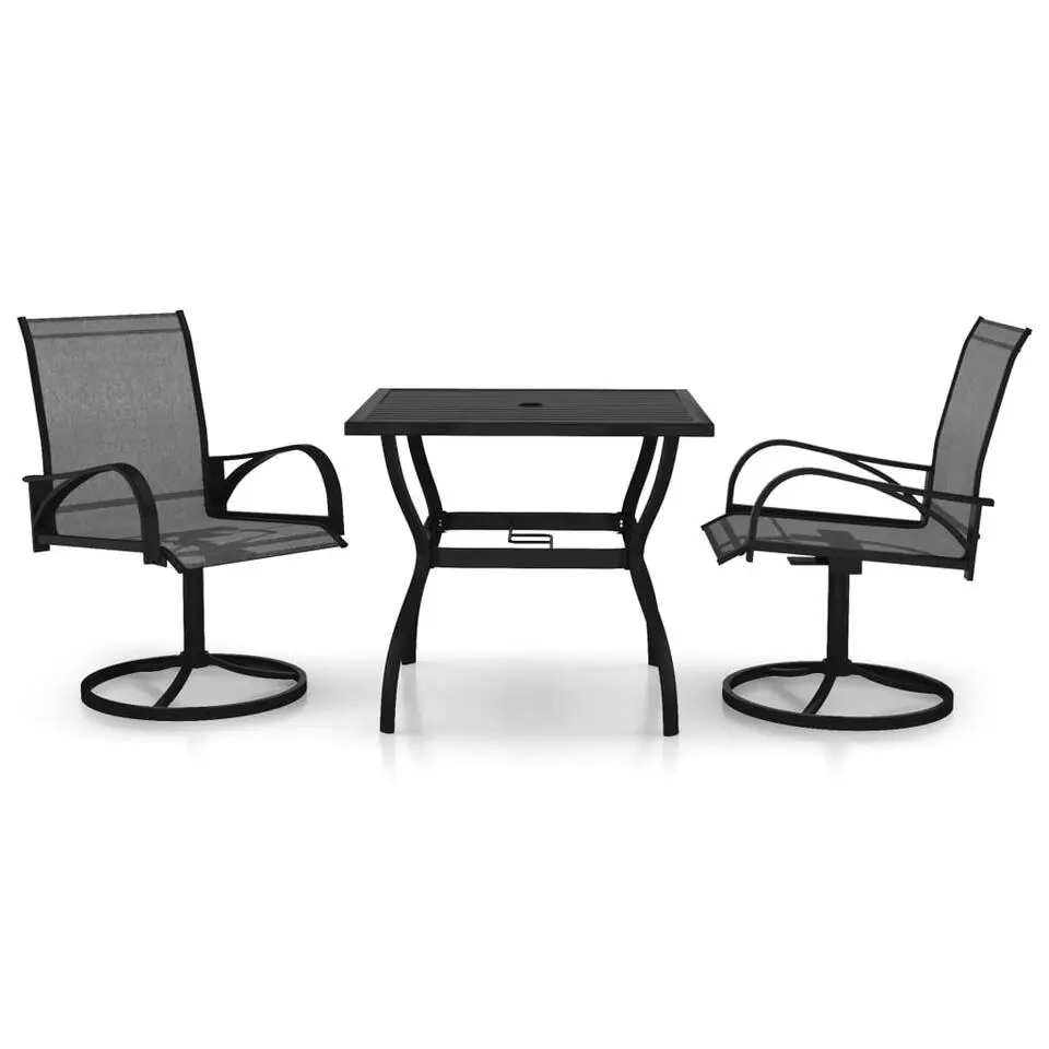 vidaXL - Tuinset - Grijs - Staal - 80 cm tafellengte
