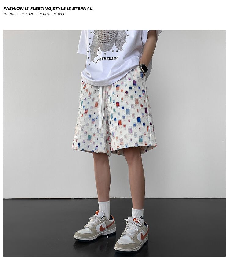 AXEN - Geruite shorts met trekkoordtaille