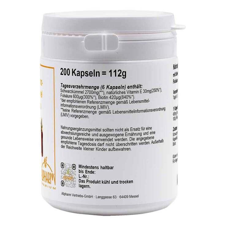 Schwarzkümmelöl Plus 5 Kapseln, 200 St