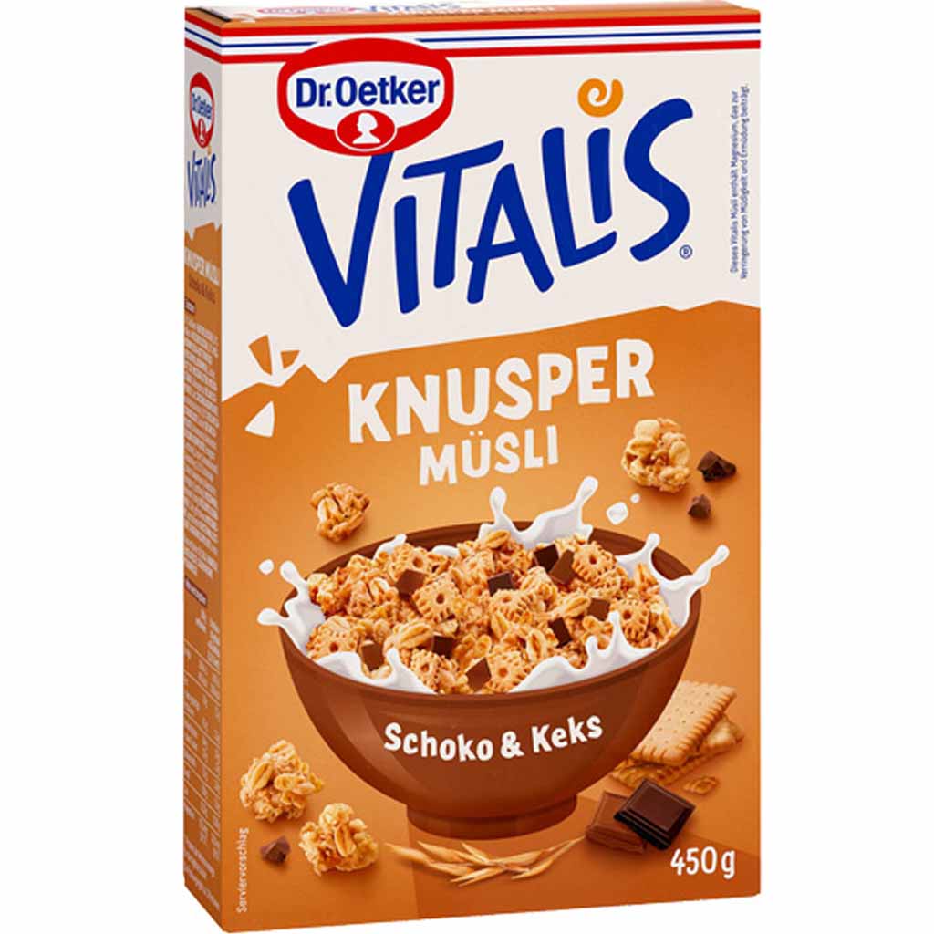 Dr.Oetker VITALIS Knusper Müsli Schoko & Keks 450g MHD:30.11.25