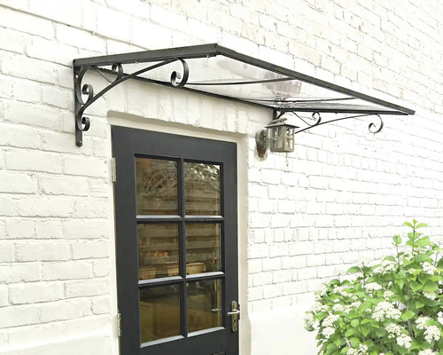 PALRAM-Canopia rechthoekige luifel Venus helder 1360x880x355 mm aluminium gepoedercoat grijs RAL 7016