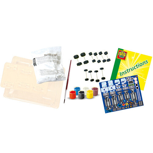 Ses creative gips- en verfpakket - auto's - 5st