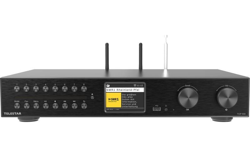Netzwerk-Audioplayer TOP 550 Schwarz<br>All-In-One-HiFi-System mit DAB+/FM, Internetradio und CD-Player