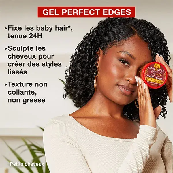 Creme of Nature, Argan, Perfect Edges, Cheveux Bouclés Frisés Crépus 63,7ml