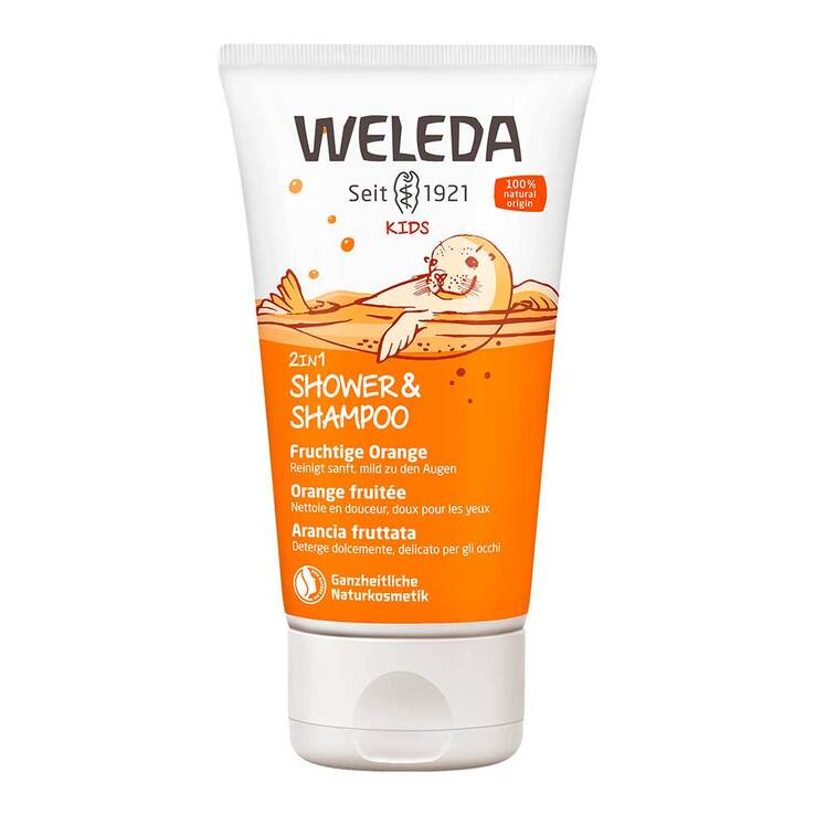 Weleda Kids 2in1 Shower & Shampoo fruchtige Orange, 150 ml
