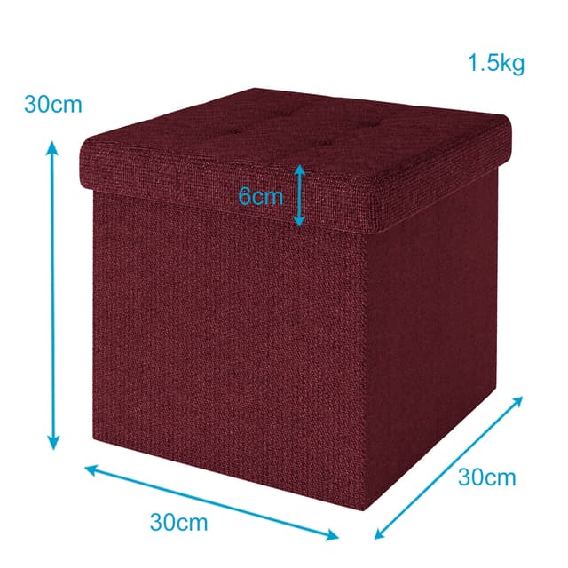 Folde Skammel 30x30x30 cm Taburet (rød)