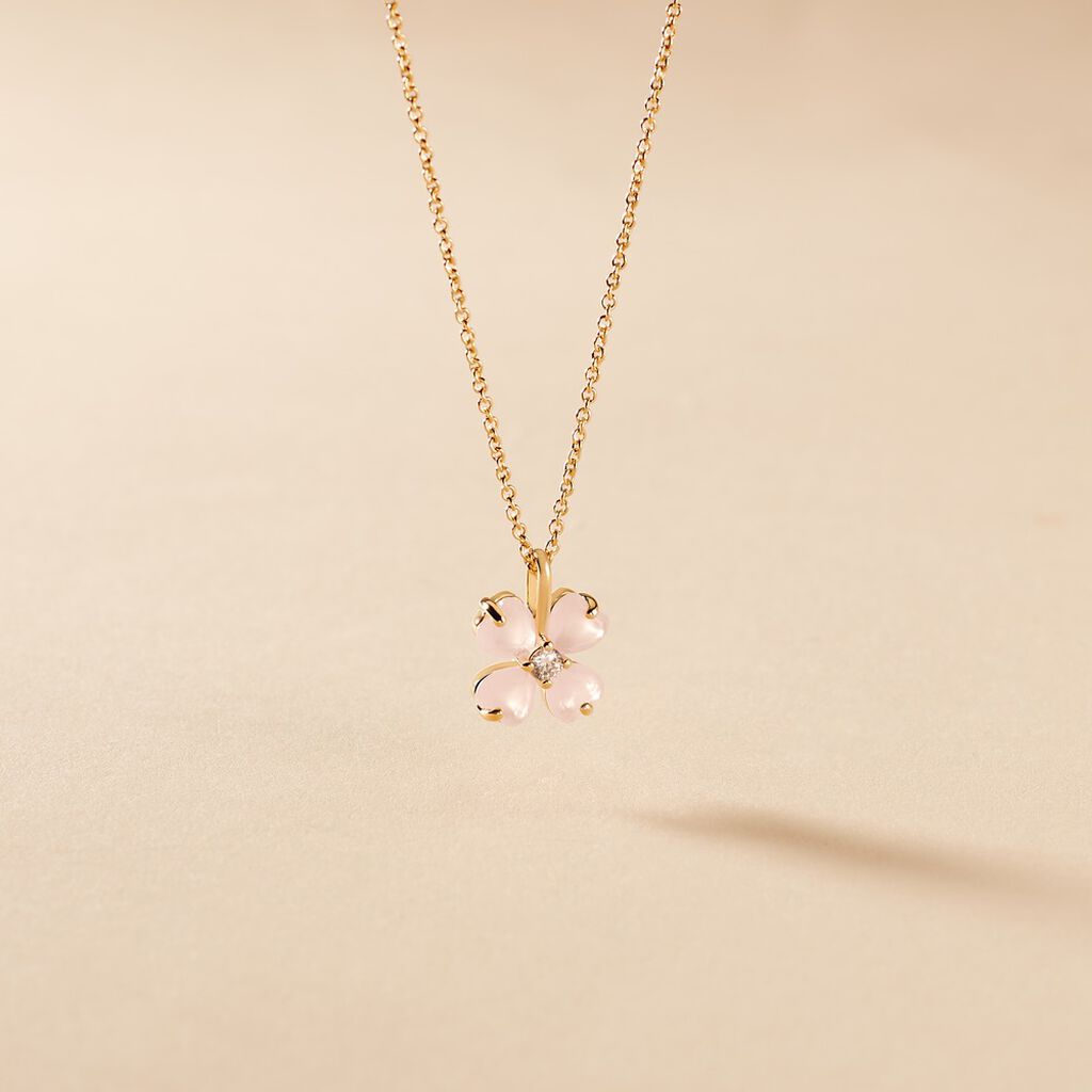 Collier Sendai Plaqué Or Jaune Oxyde De Zirconium