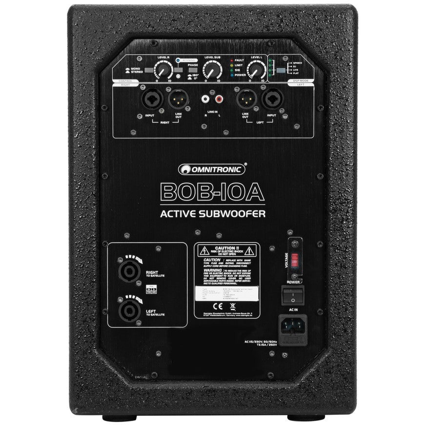 Omnitronic BOB-10A actieve 10 inch subwoofer zwart