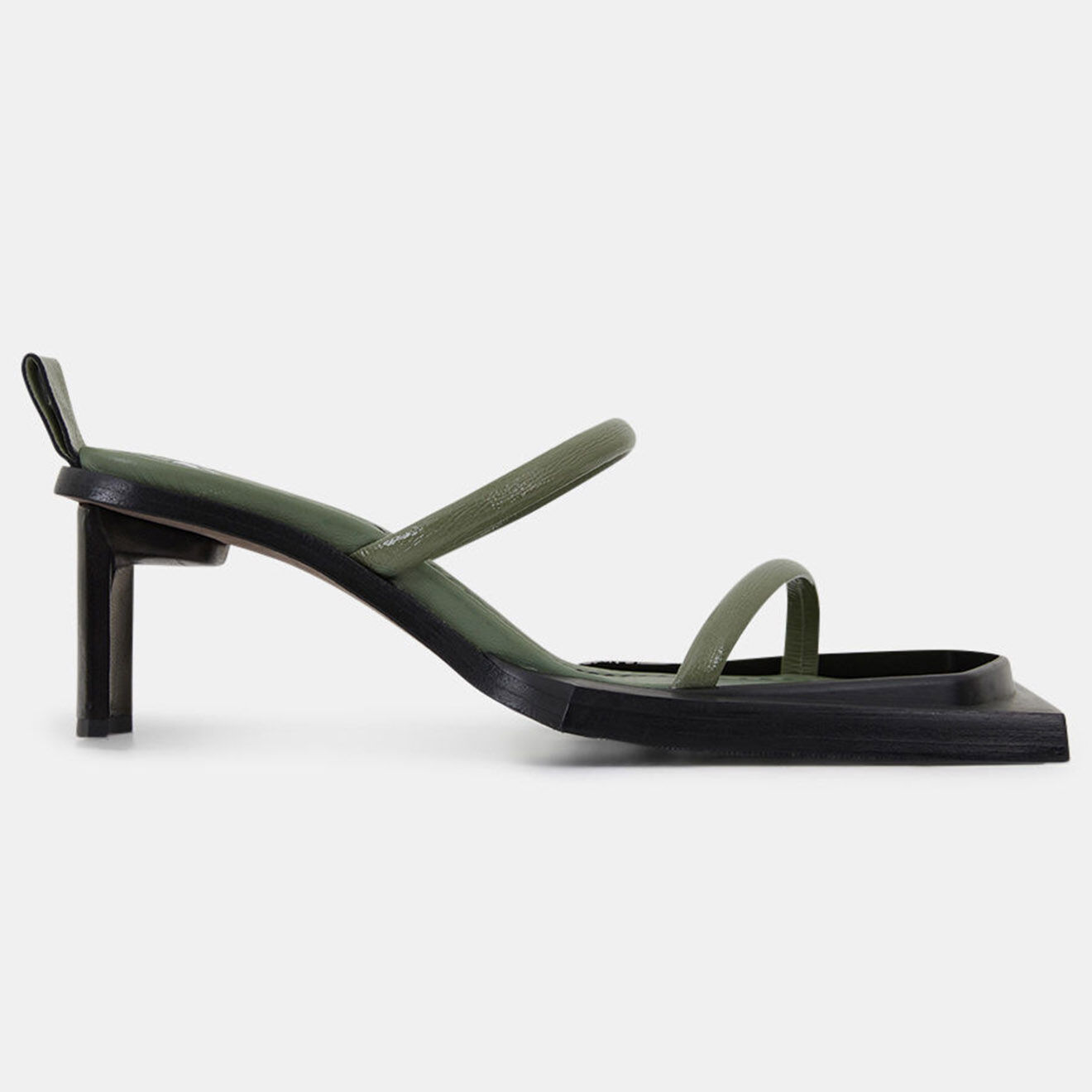 Miista Mules en Cuir verni vertes - Talon 6 cm
