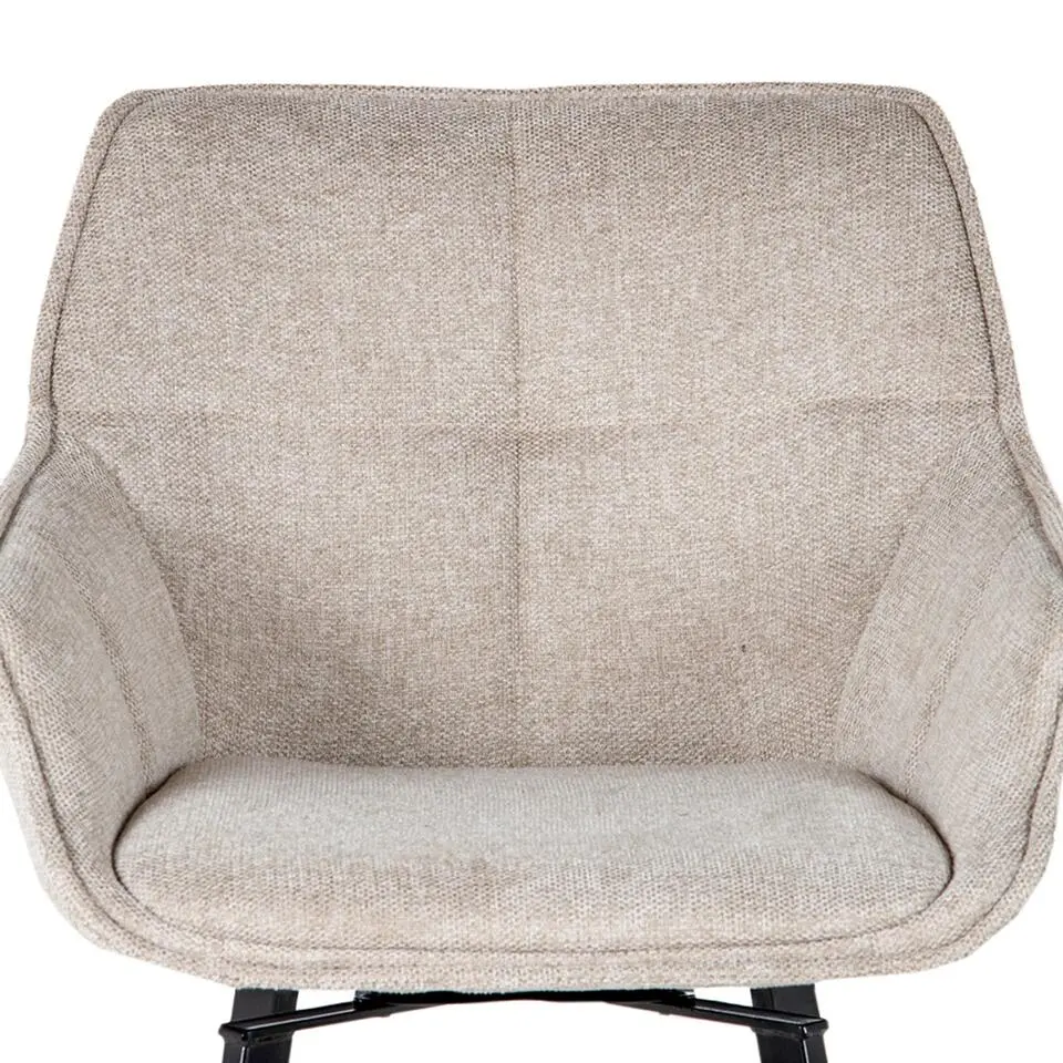 Barkruk Beige Draaibaar - Stof - Zithoogte 74cm - Shannon - Set van 2