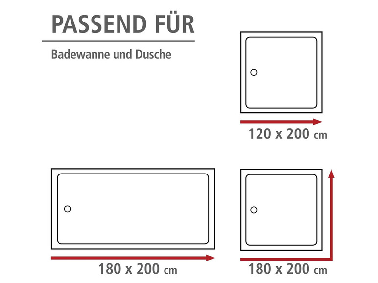 Douchegordijn 180 x 200 cm