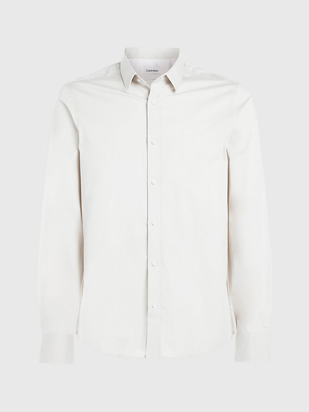 Camisa justa de popeline elástica