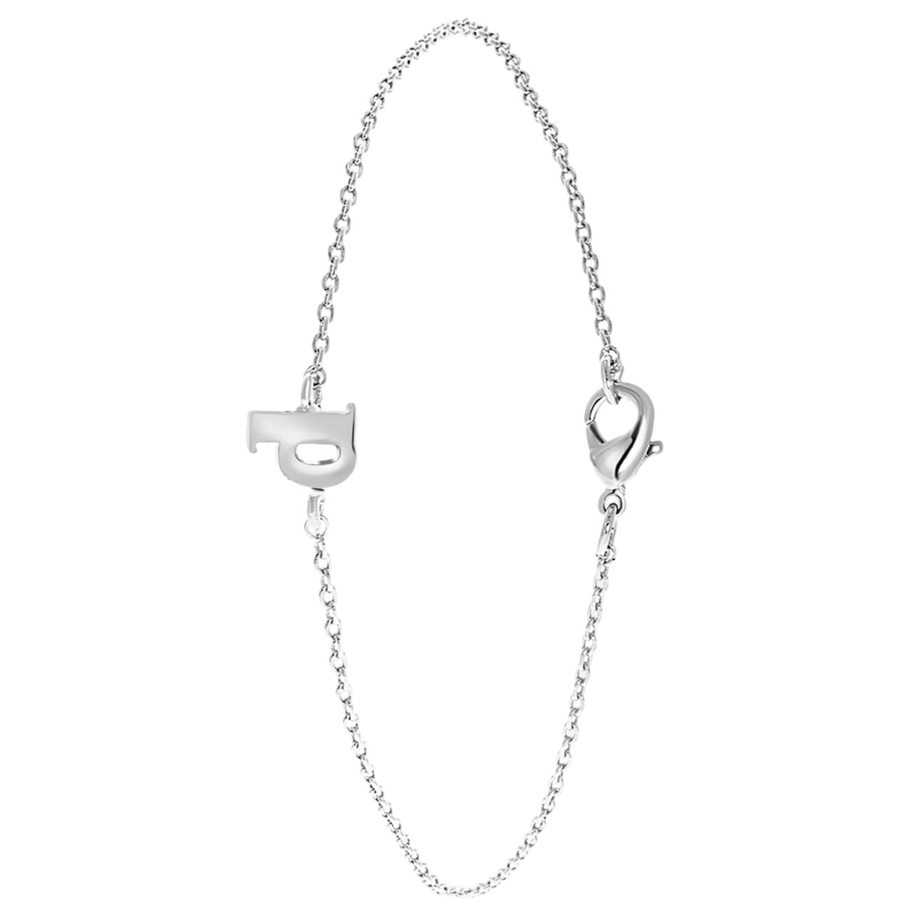 Stalen armband met letter hanger