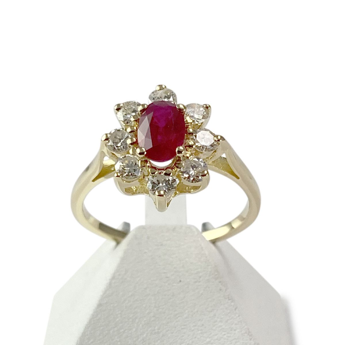 Bague d'occasion or 750 jaune diamants rubis