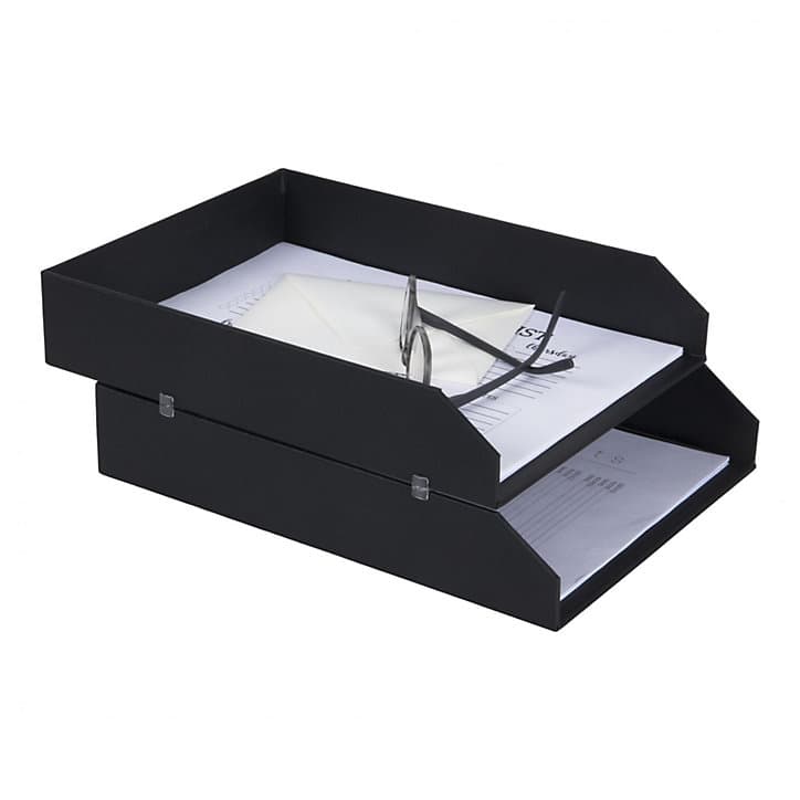 Organiseur range-courriers 2 compartiments Hakan Bigso Box noir