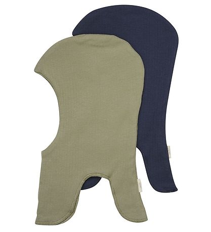 Minymo Schlupfmütze - 2-lagig Navy - 2er-Pack - Dark