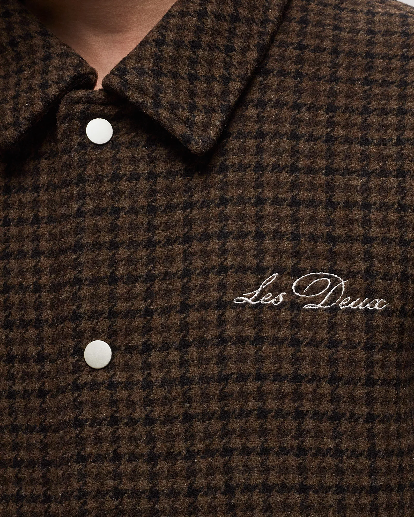 Les Deux Les Deux Varsity Houndstooth Wool Jacket