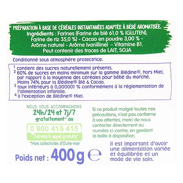 Blédina Blédine Cereal Cacau +6m 400g