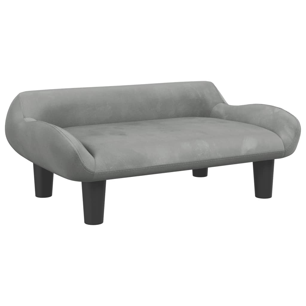 Cama para cães vidaXL em veludo cinza claro, 70x40x24 cm