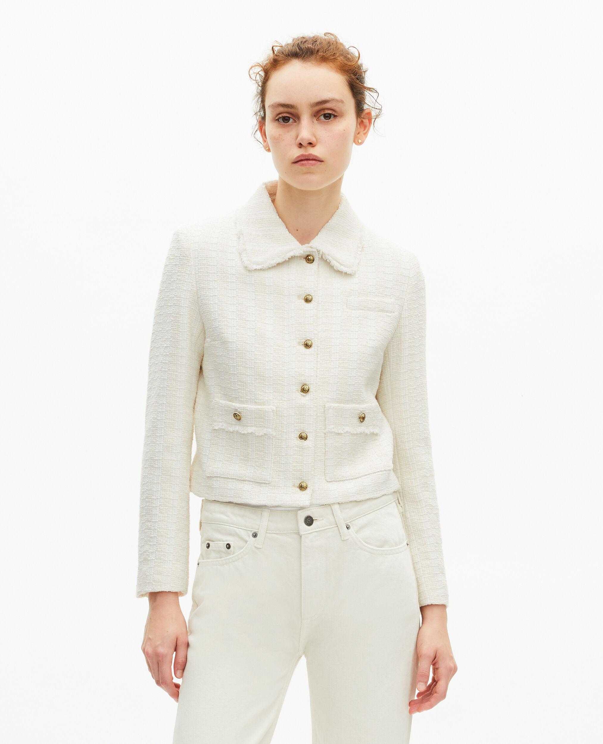Veste en tweed écrue