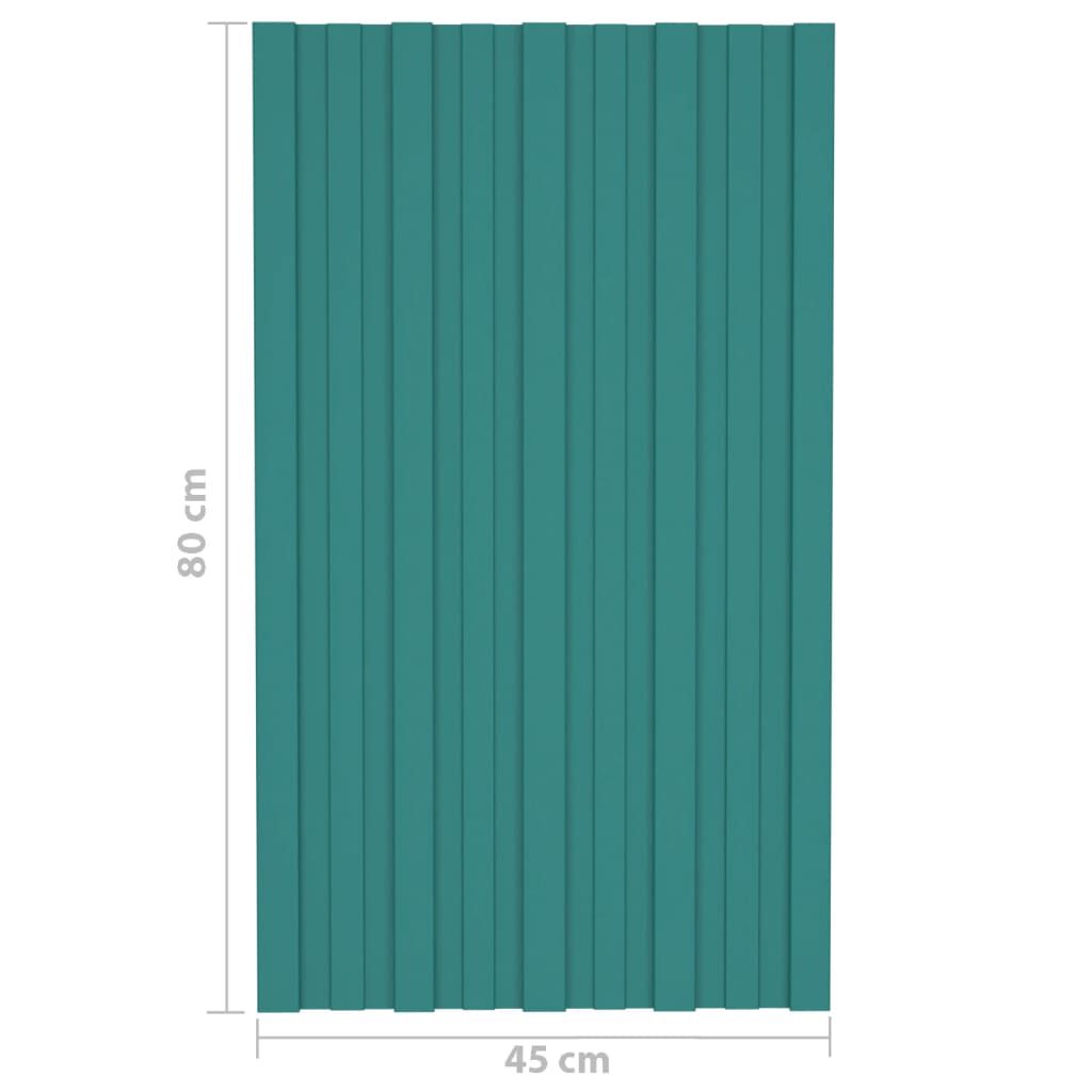 vidaXL Dakpanelen, 36 stuks, gegalvaniseerd staal, groen, 80x45 cm