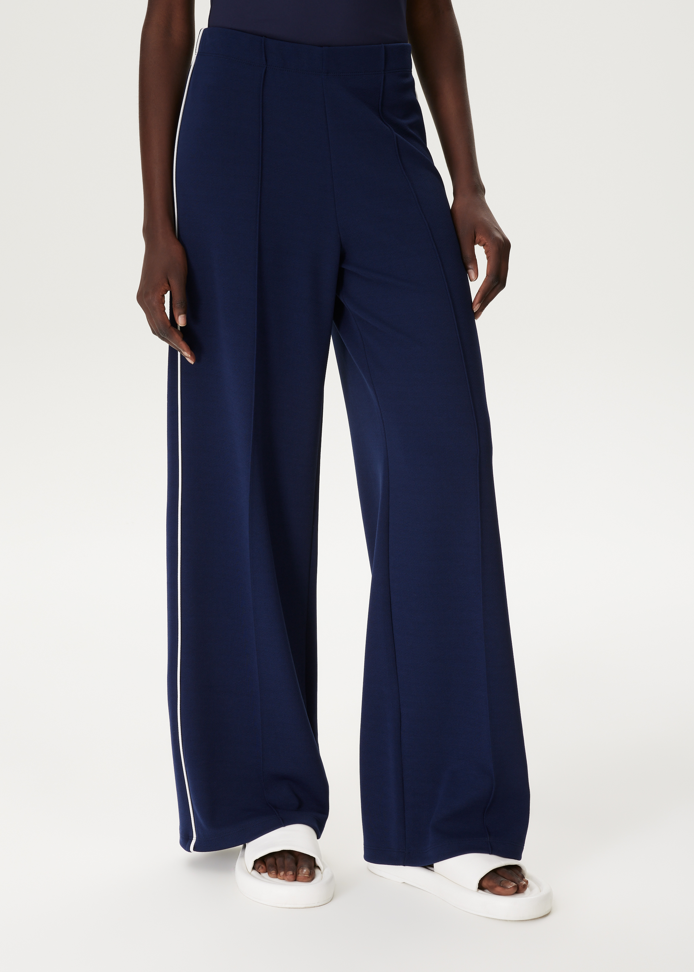 Wijde broek met streepdetail