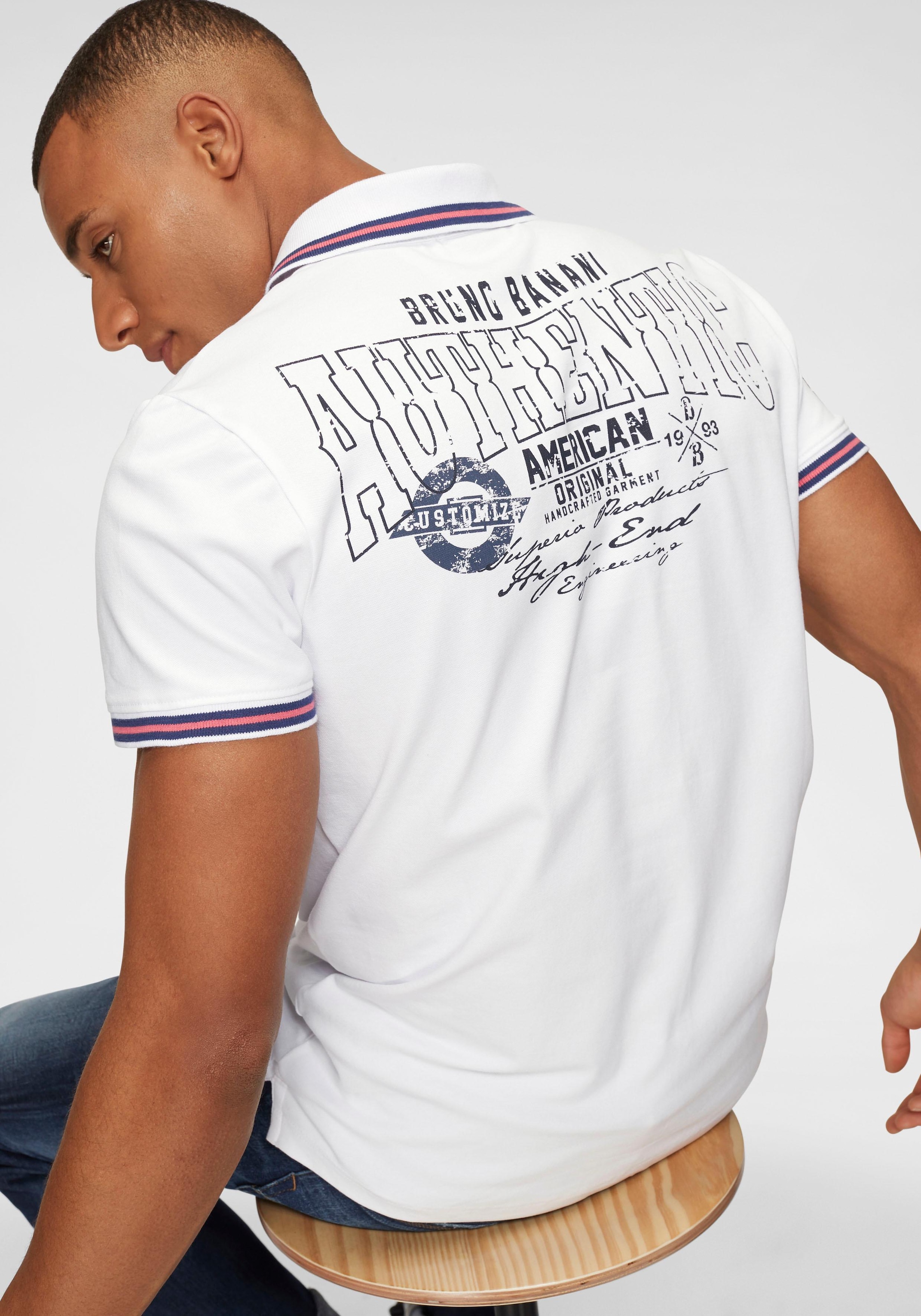 Bruno Banani Poloshirt Kurzarm,  körpernahe Passform,  aus Baumwollmischung