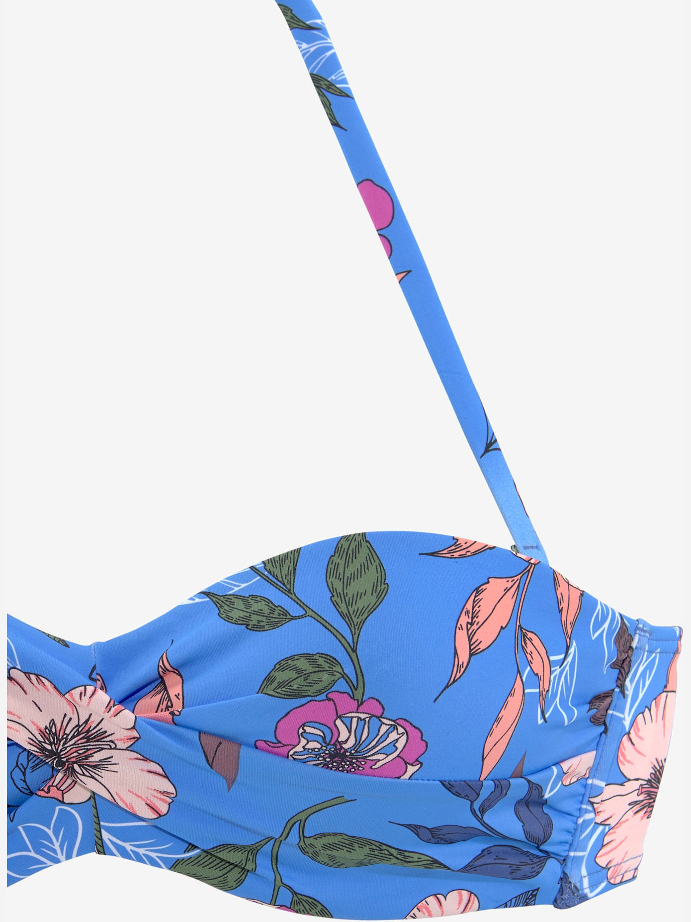 Haut de bikini bandeau à armatures imprimé floral moderne