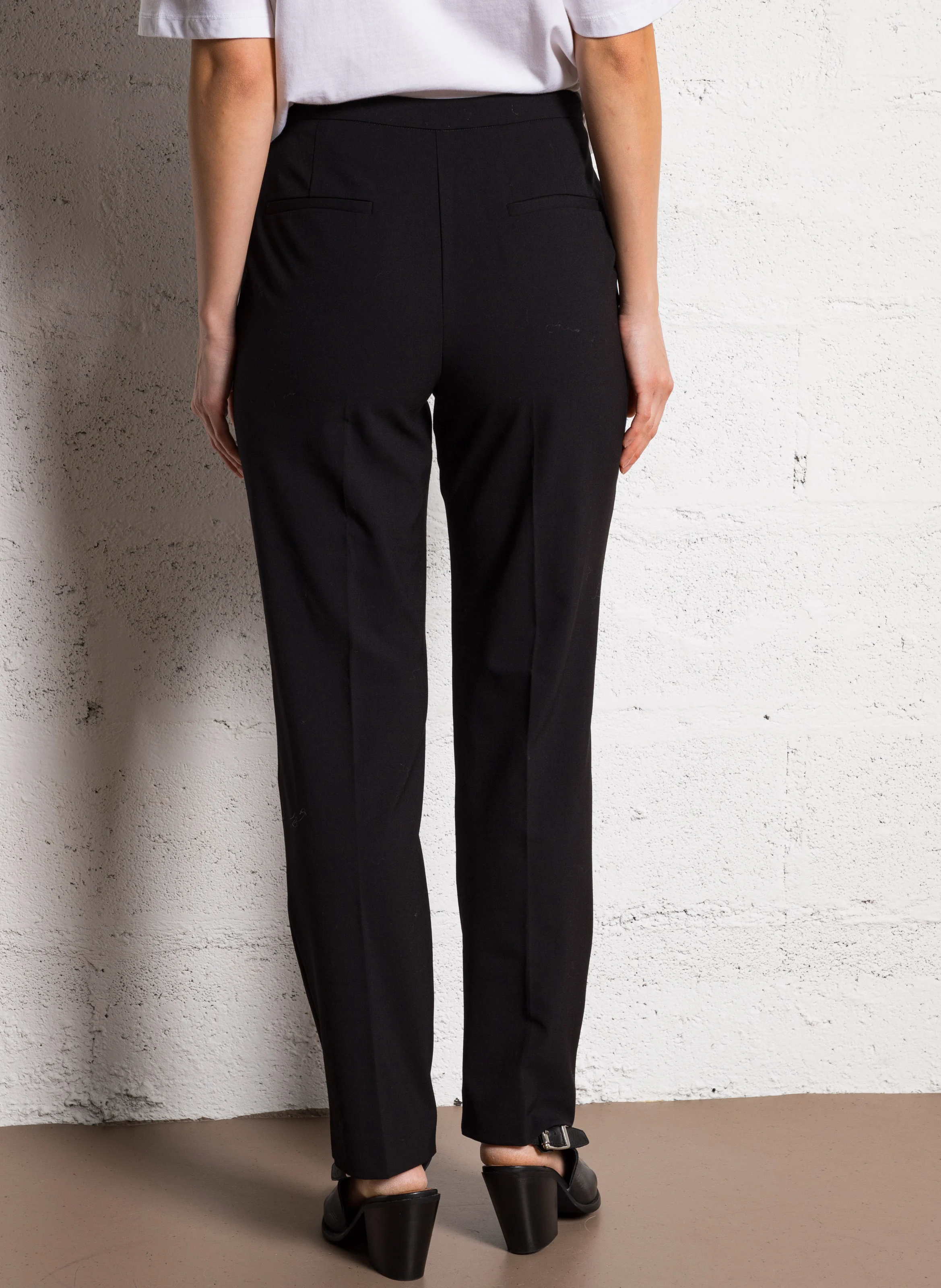 PENNY - Pantalon droit taille mi-haute | Noir