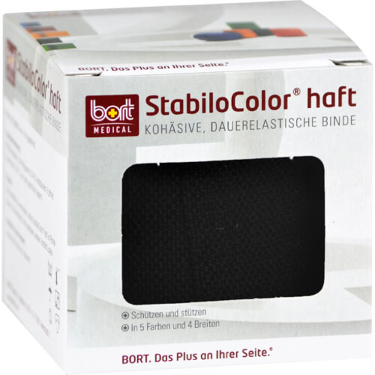 Bort Stabilocolor haft Binde 8cm schwarz, 1 St