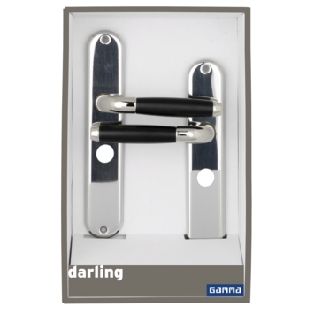 Gamma deurkruk set Darling ovaal schild vrij-bezet sluiting 63/8 mm nikkel glans