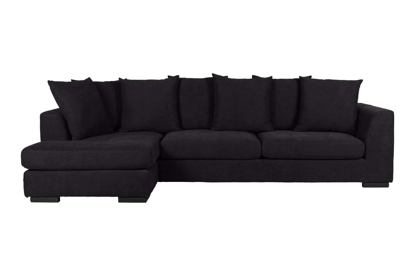 Paso Doble Day Sofa 2,5-seter og divan venstre, I tekstil Salento Black, Valnøtt ben i tre, EU komfort. Promotion