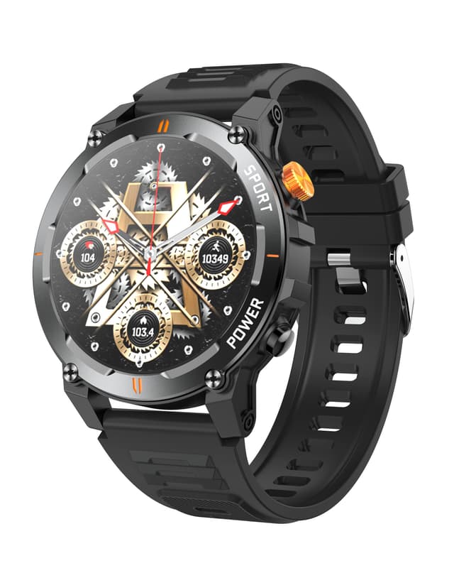 Smartwatch med puls- og blodtryksmåler Sort