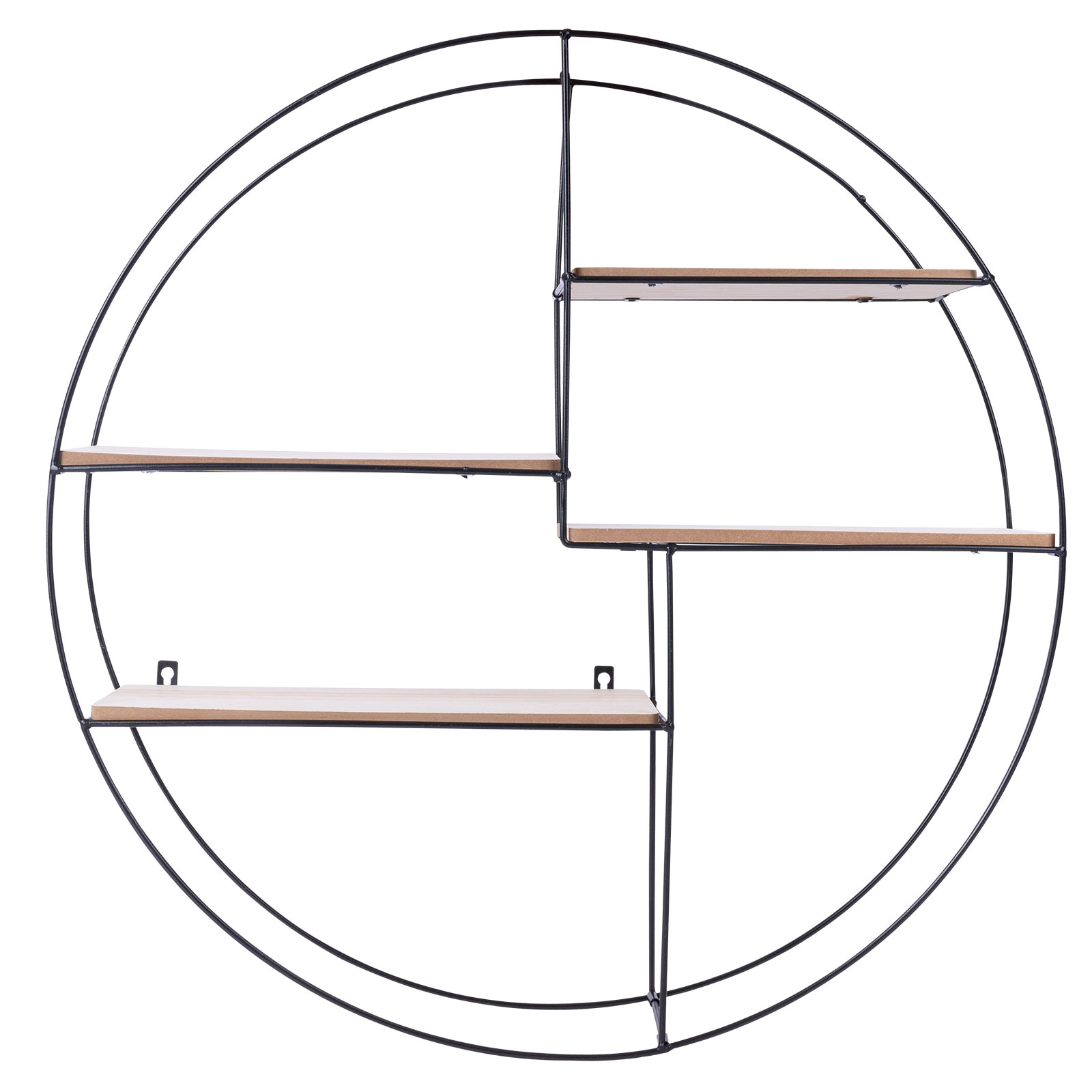 Wandregal - schwarz-natur - 70 cm