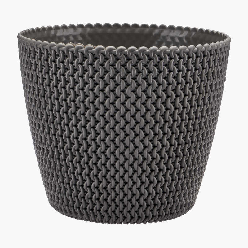 Svart plastpotte Ø15,5 cm