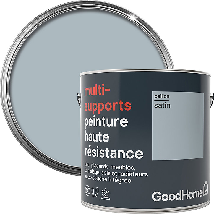 Peinture haute résistance multi-supports GoodHome bleu Peillon satin 2L