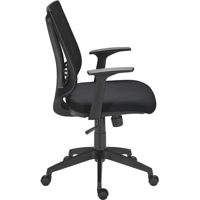 Chaise de bureau Bruneau Tiloa tissu et maille - Dossier bas avec accoudoirs  - Mécanisme Synchrone  - Pieds noir