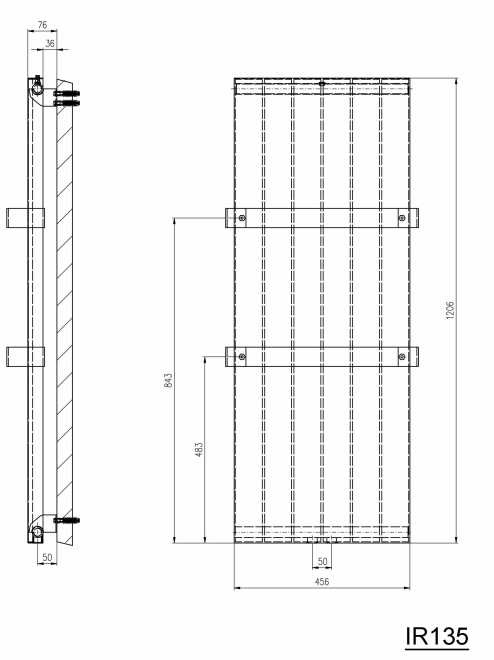 Sapho Magnifica radiator wit 45x120cm 549W