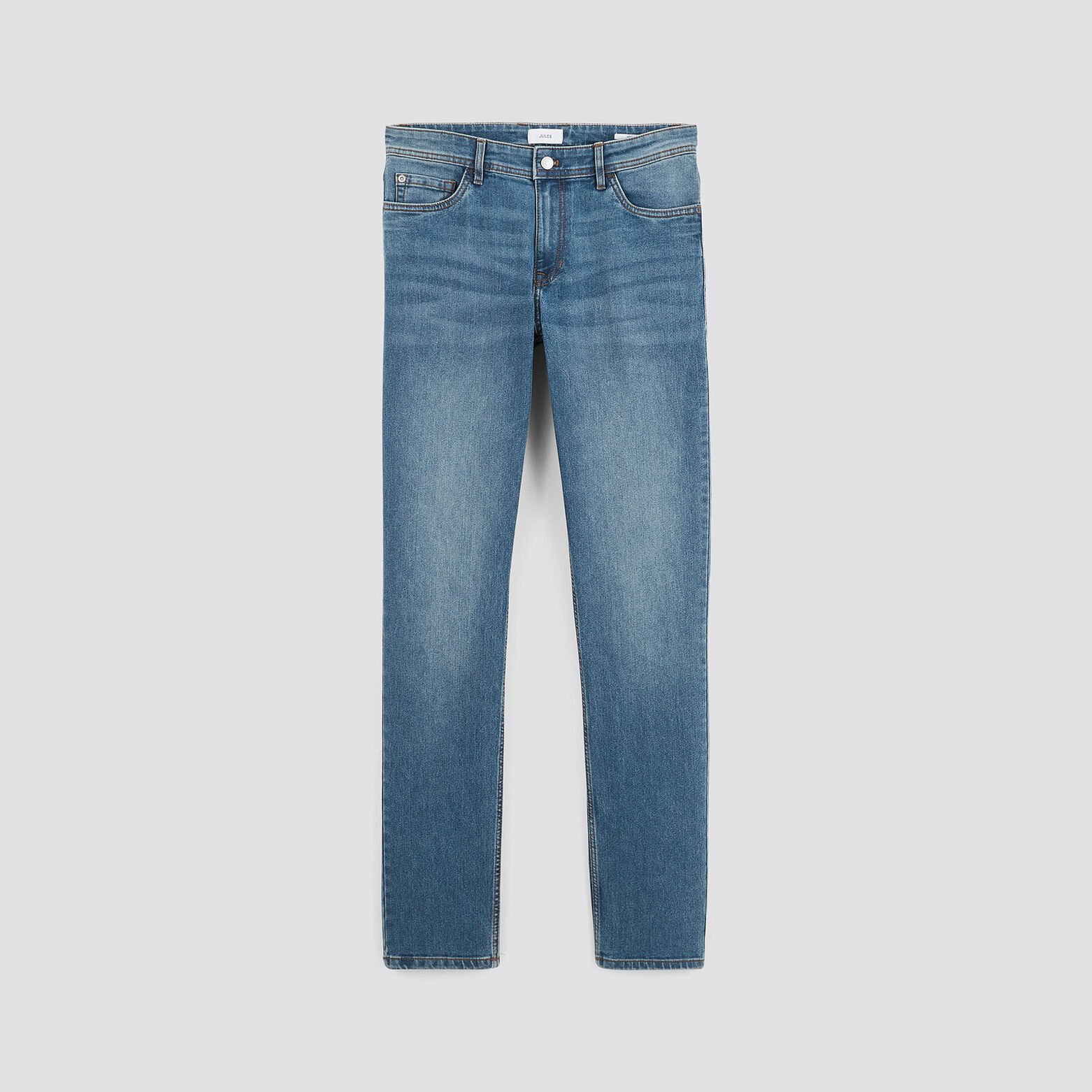 Jean straight en coton et polyester recyclés Bleu