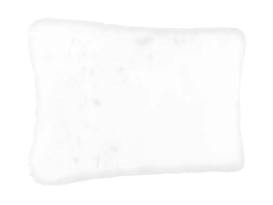 Coussin décoratif déhoussable en Fourrure Blanche 45 x 30 cm